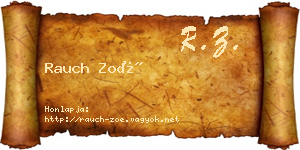 Rauch Zoé névjegykártya